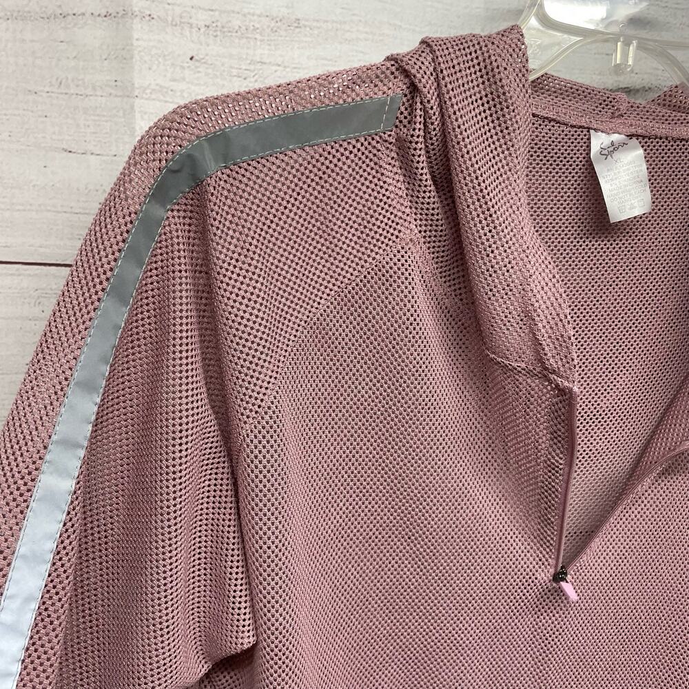 Soho Sports Dusty Pink Gray Studio Mesh 1/4 Zip Hoodied Jacket size XL - Picture 7 of 11